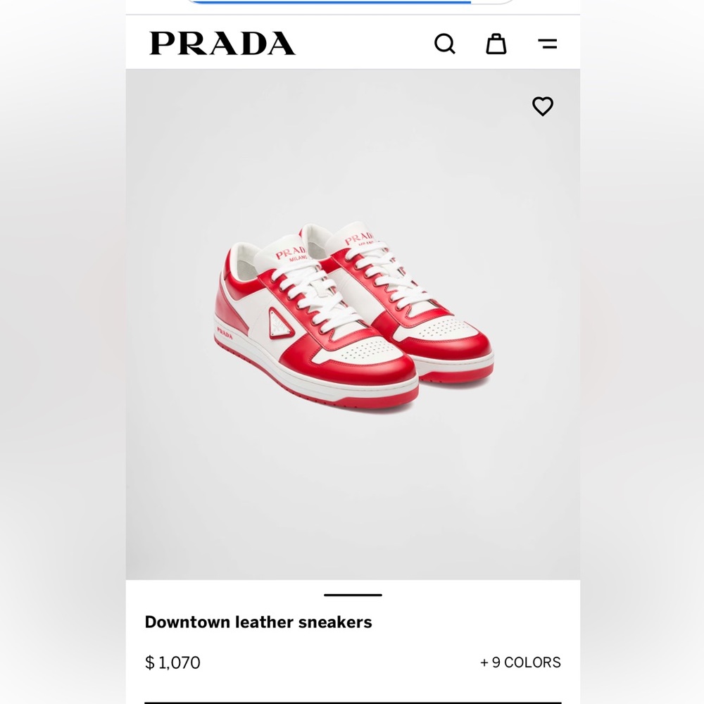 Prada downtown leather sneakers. Women’s size 36 fit 6.5